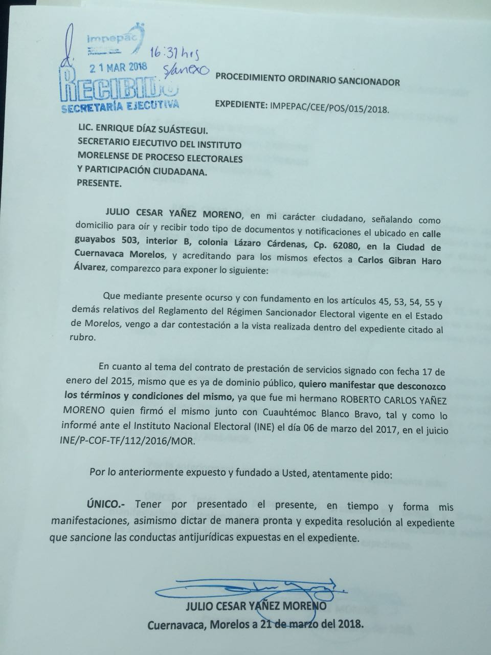 Acude Julio Yáñez a Impepac para declarar sobre contrato de Cuauhtémoc Blanco