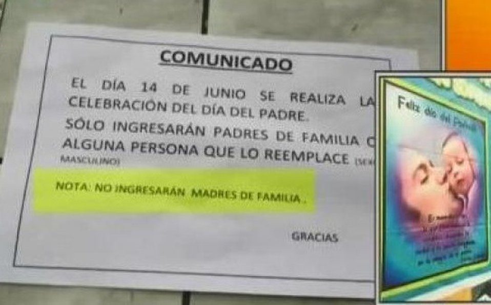 Primaria prohíbe a madres solteras asistir a festejo del día del padre