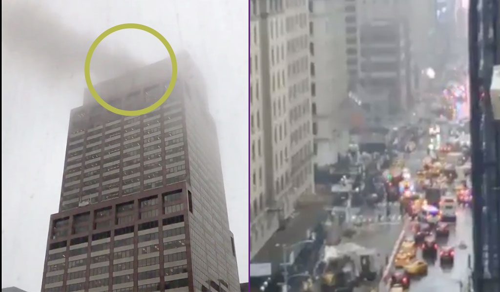 Helicóptero se estrella contra edificio de Nueva York