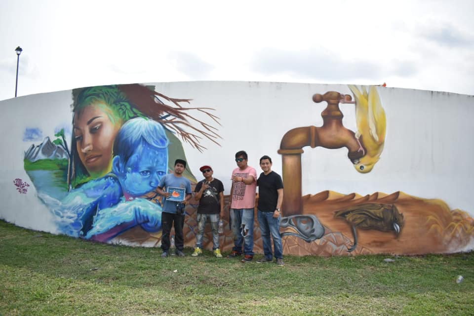 Promueven el cuidado del agua con graffitis en Jiutepec
