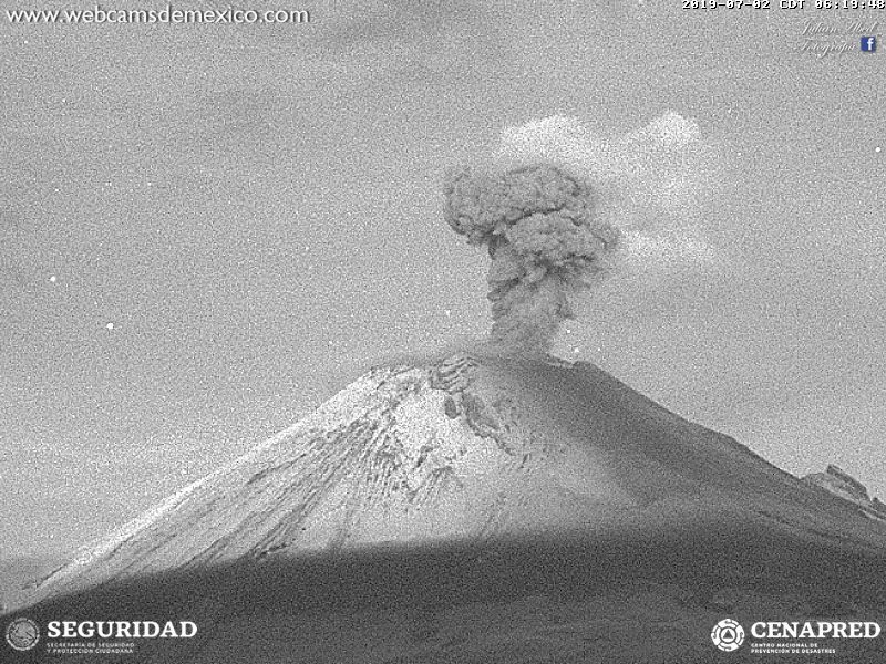 Popocatépetl registra 9 explosiones en una noche