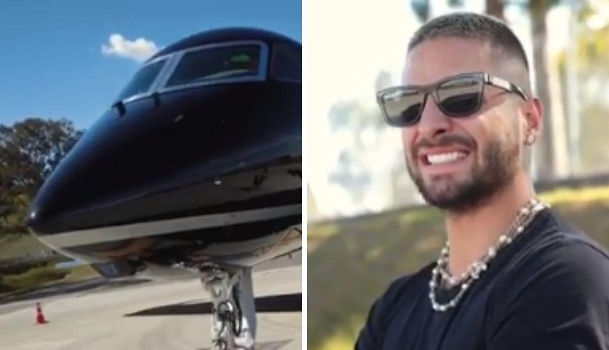 Maluma llora de felicidad al comprarse un avión privado 