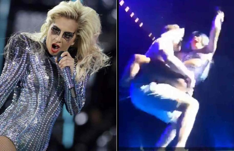 Lady Gaga sufre aparatosa caída del escenario