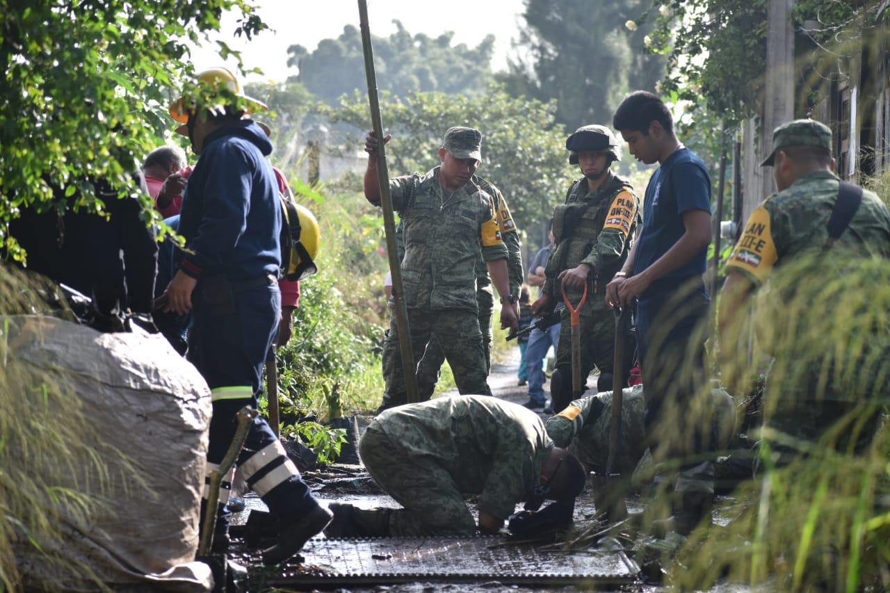 Ejercito auxilia familias afectadas por lluvias en Jiutepec
