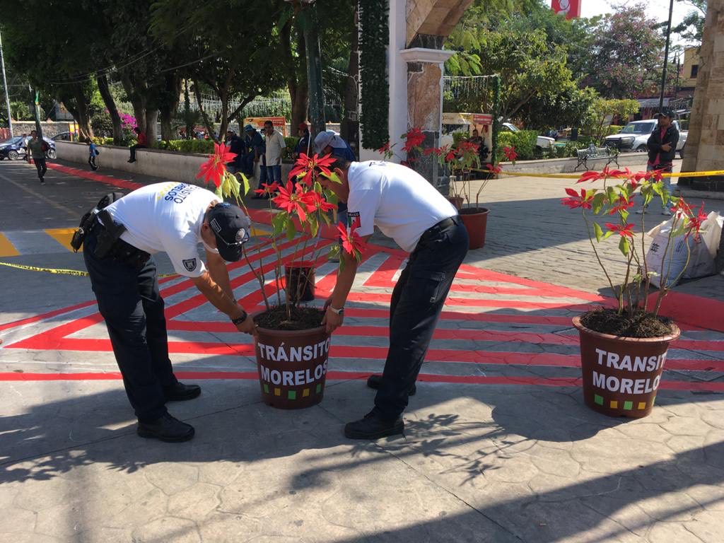 Cambian señalamientos de tránsito en Centro de Jiutepec