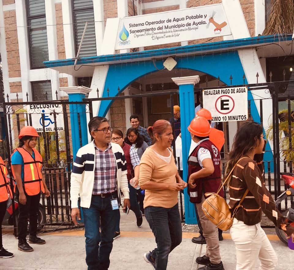 Participan edificios de Ayala en macrosimulacro