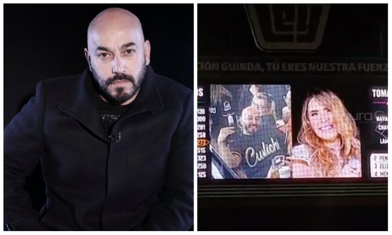 Juegan broma a Lupillo Rivera con foto de Belinda en pleno estadio de Beisbol