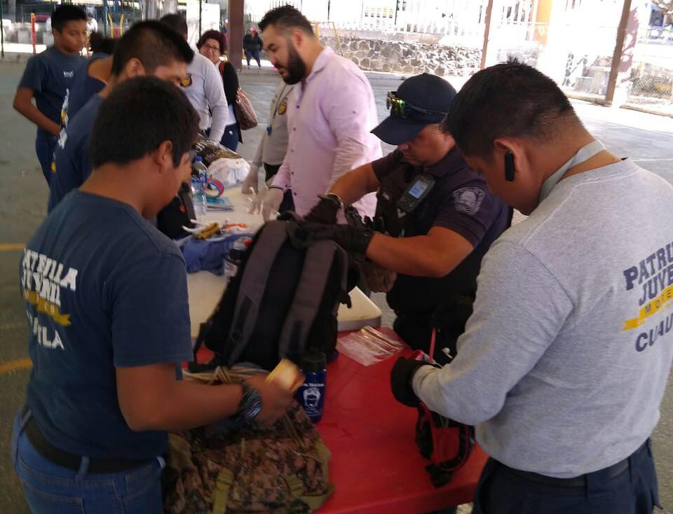 Patrulla Juvenil de Cuautla realiza ‘operativo mochila’