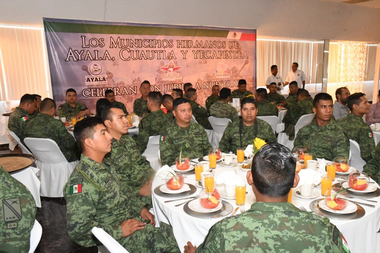 Alcaldes celebran Día del Ejercito en zona oriente de Morelos