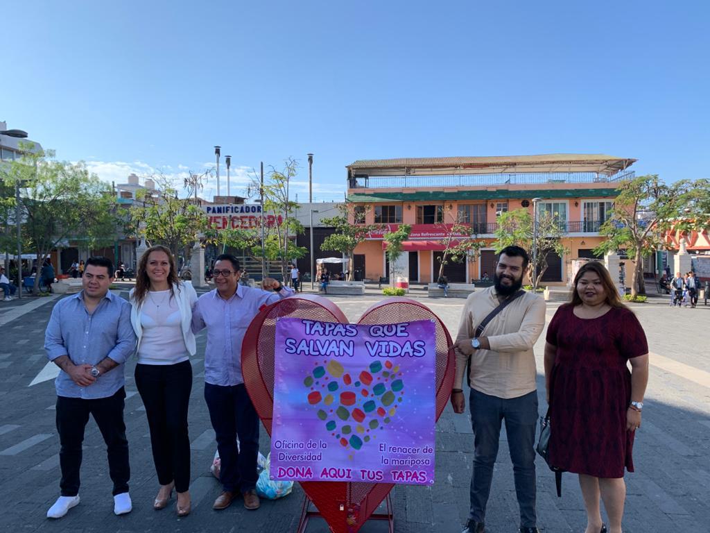Colocan en Cuautla contenedor para donar TAPITAS a niños con cáncer