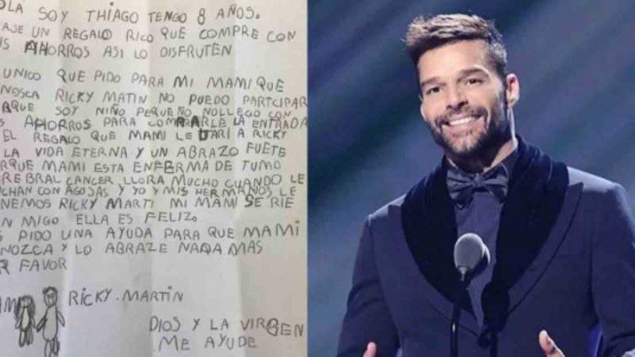 Niño gasta sus ahorros para que su mamá con cáncer conozca Ricky Martin
