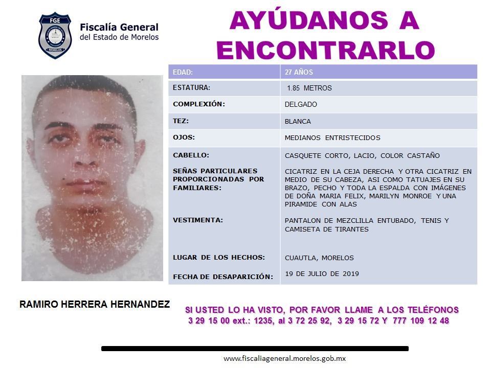 Buscan a RAMÍRO HERRERA, denuncian irregularidades de la Fiscalía de Morelos