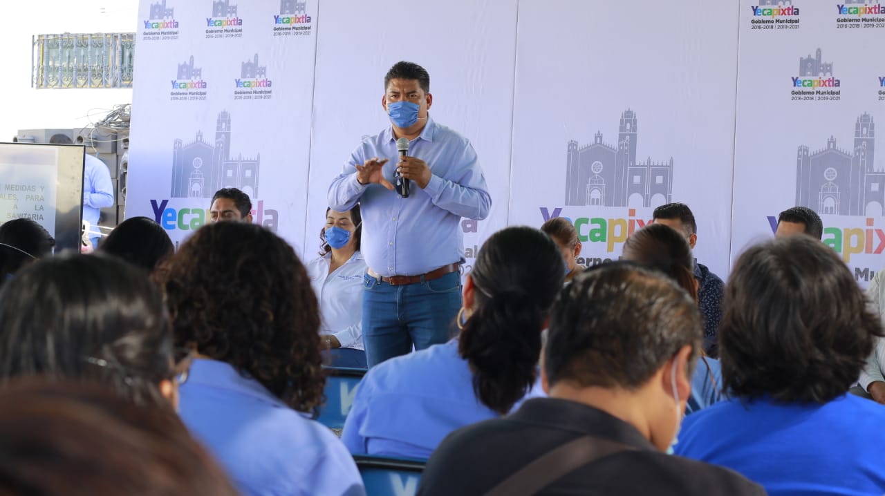 Refuerzan medidas de prevención contra el COVID-19 en Yecapixtla