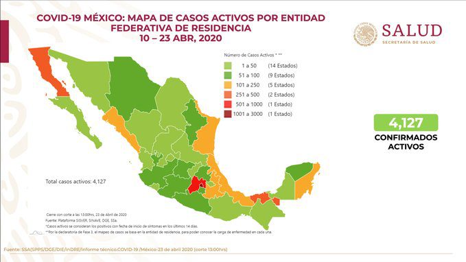 En México suman 1,221 muertes por COVID-19