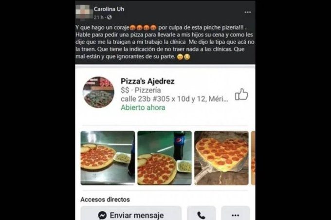 Pizzería NIEGA servicio a enfermera por miedo al COVID-19
