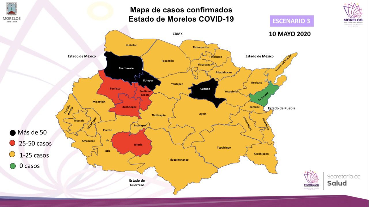 Suman 106 defunciones por COVID-19 y 812 casos en Morelos