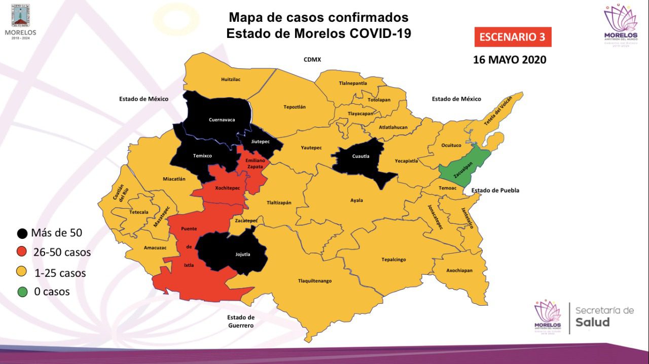 Suman 148 defunciones por COVID-19 en Morelos