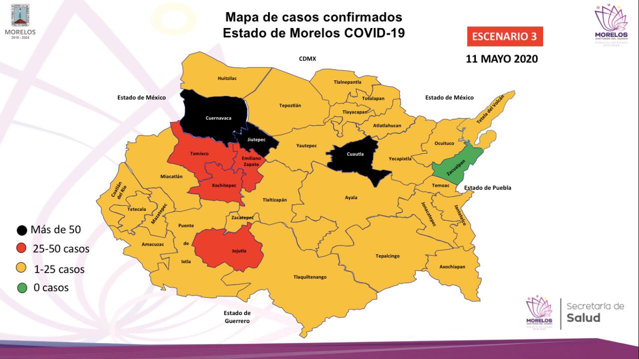 Suman 830 casos de COVID-19 en Morelos y 109 decesos