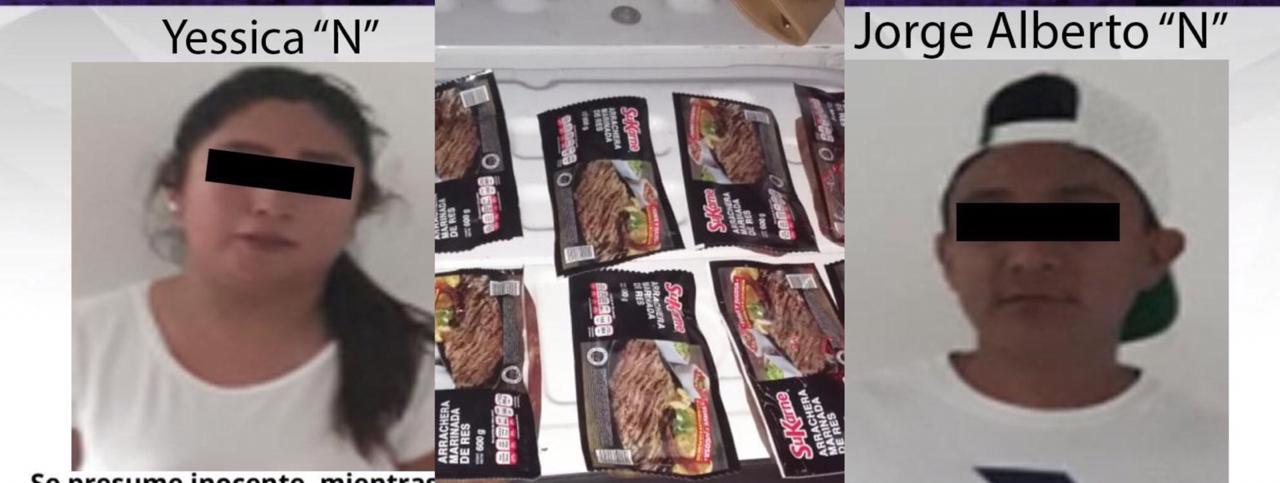 Detienen a pareja que robó para la CÁRNE ASADA en Walmart Temixco
