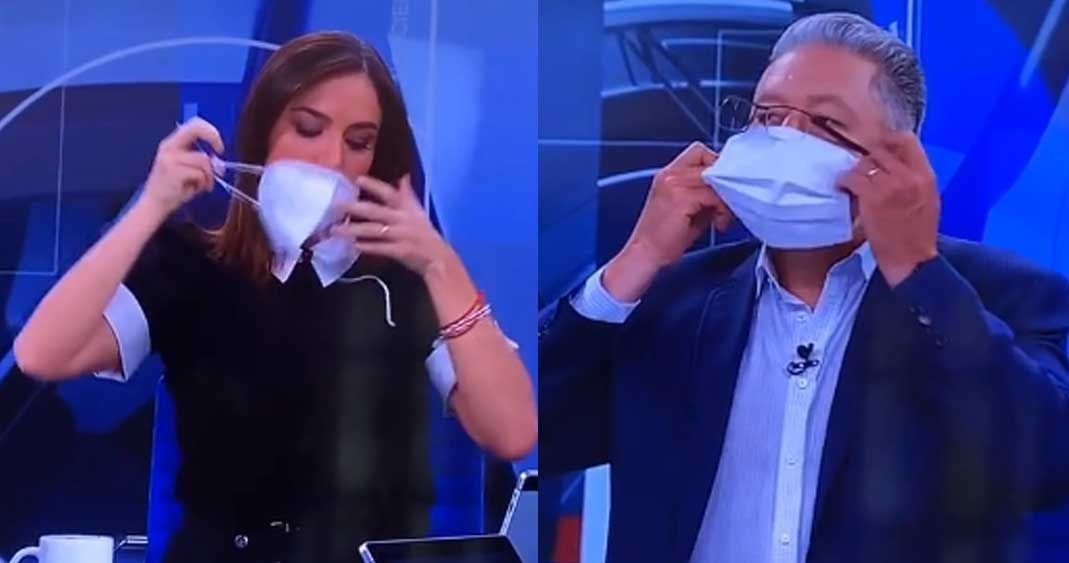 [VIDEO] Se burlan de conductores de Televisa por no saber usar el CUBREBOCAS