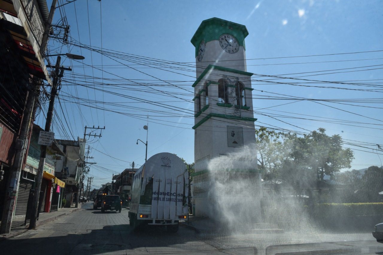 Sanitizarán espacios públicos de Morelos