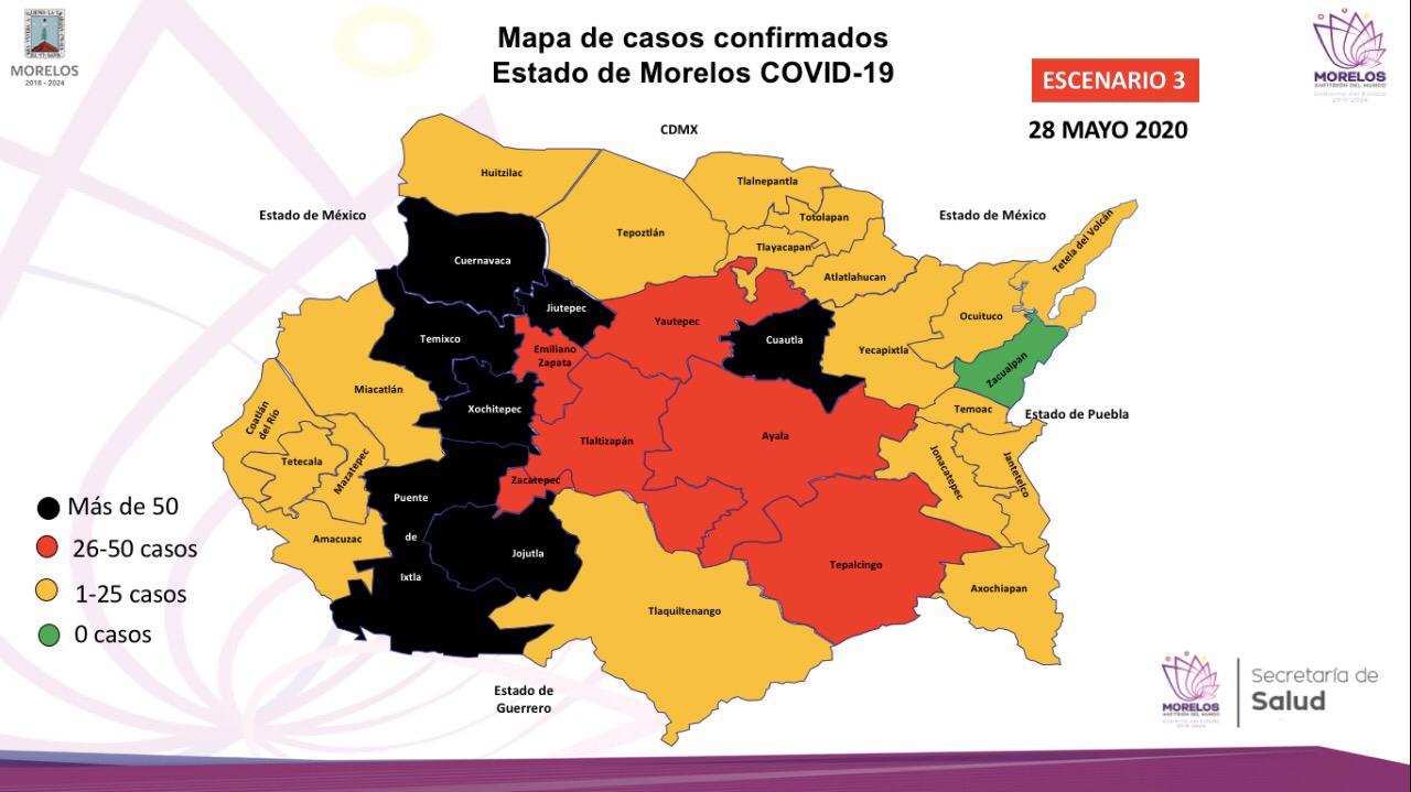 Estas son las colonias con más casos de COVID-19 en Morelos