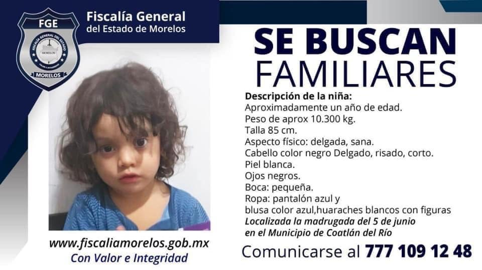 Padres de niña abandonada en Morelos pudieron ser asesinados en Edomex