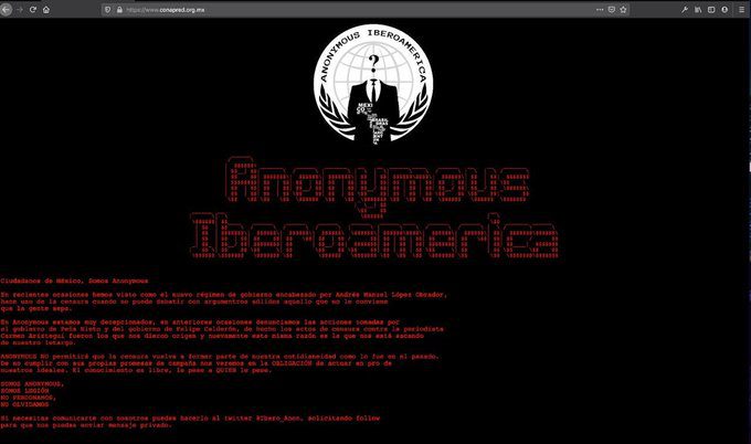 Anonymous HACKEA sitio web del gobierno de AMLO