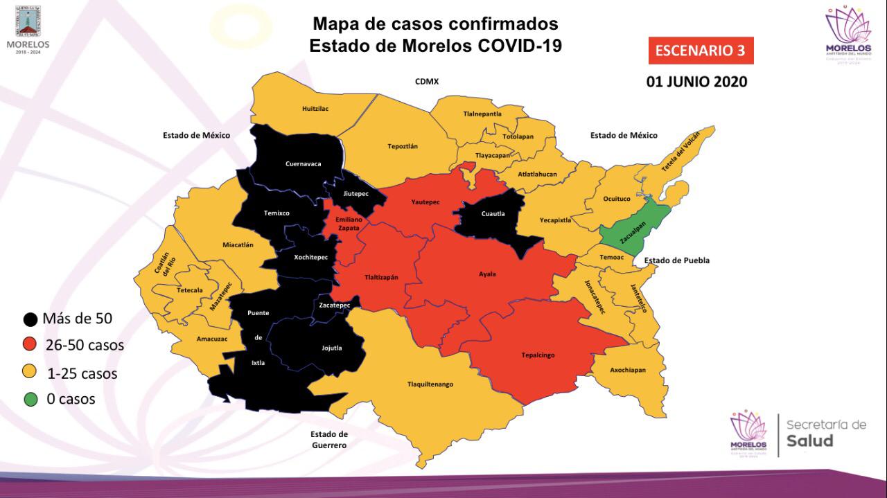Suman mil 455 casos y 283 muertes por COVID-19 en Morelos