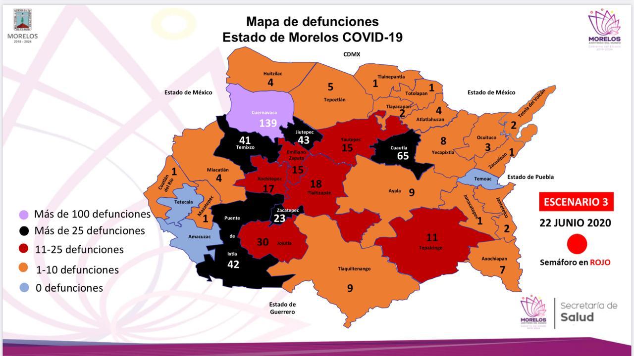 Reportan 106 muertes más por COVID-19 en Morelos