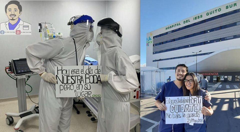 Pareja de médicos iba a casarse pero hoy luchan contra el COVID-19