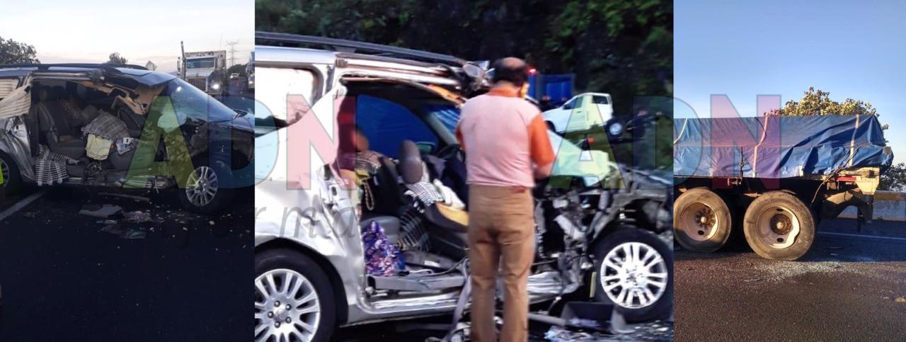 Familia en camioneta impacta contra trailer en la México-Cuernavaca
