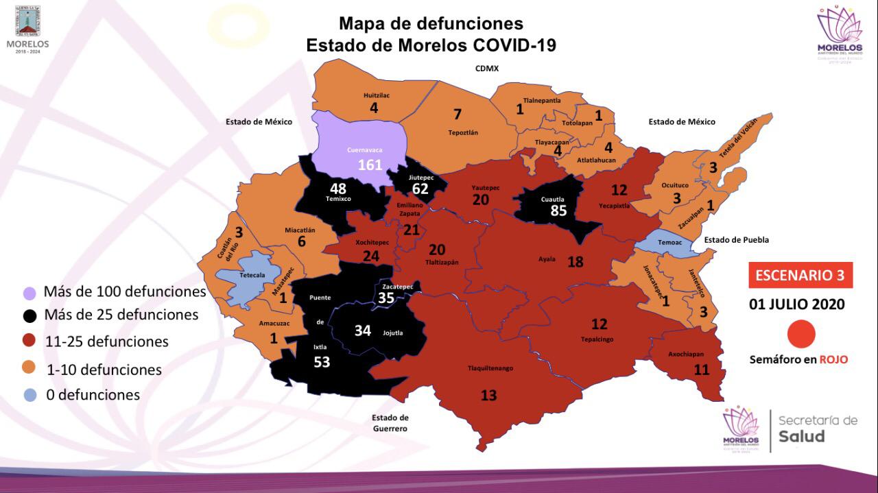 Suman 692 muertes por COVID-19 en Morelos