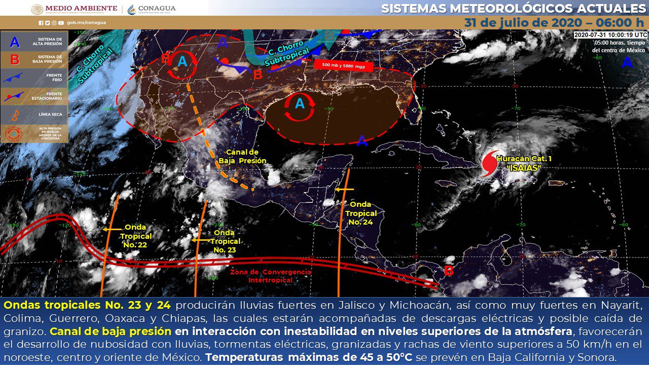 Pronostican fin de semana lluvioso en Morelos