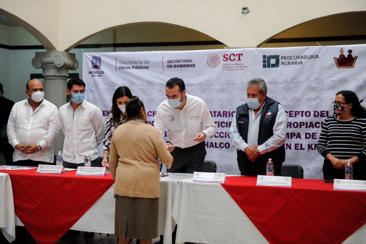 Pagan a ejidatarios terrenos donde harán rampa para la México-Cuautla