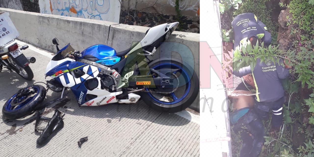 Motociclista se estampa y vuela 6 metros en el Paso Exprés
