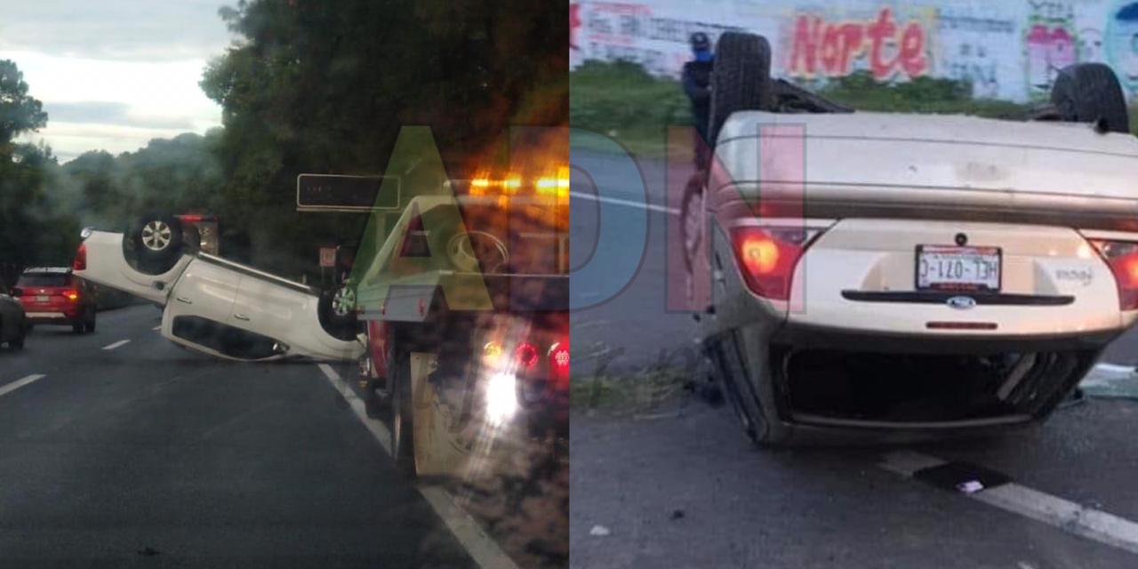 Vuelcan autos en el pavimento mojado de Cuernavaca y Cuautla