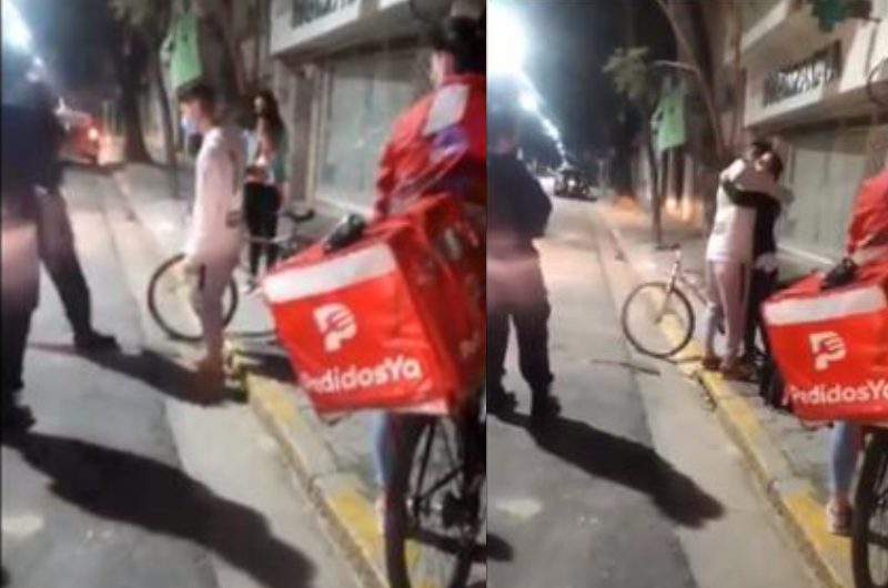 [VIDEO] Roban bici a repartidor de comida y clienta le regala la suya