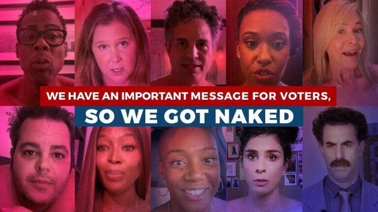 Famosos de Hollywood se desnudan para promover el voto en Estados Unidos