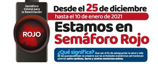 En Navidad Guanajuato regresa a semáforo ROJO