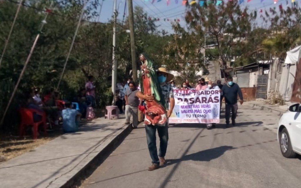Peregrinación guadalupana contra la termoeléctrica de Huexca