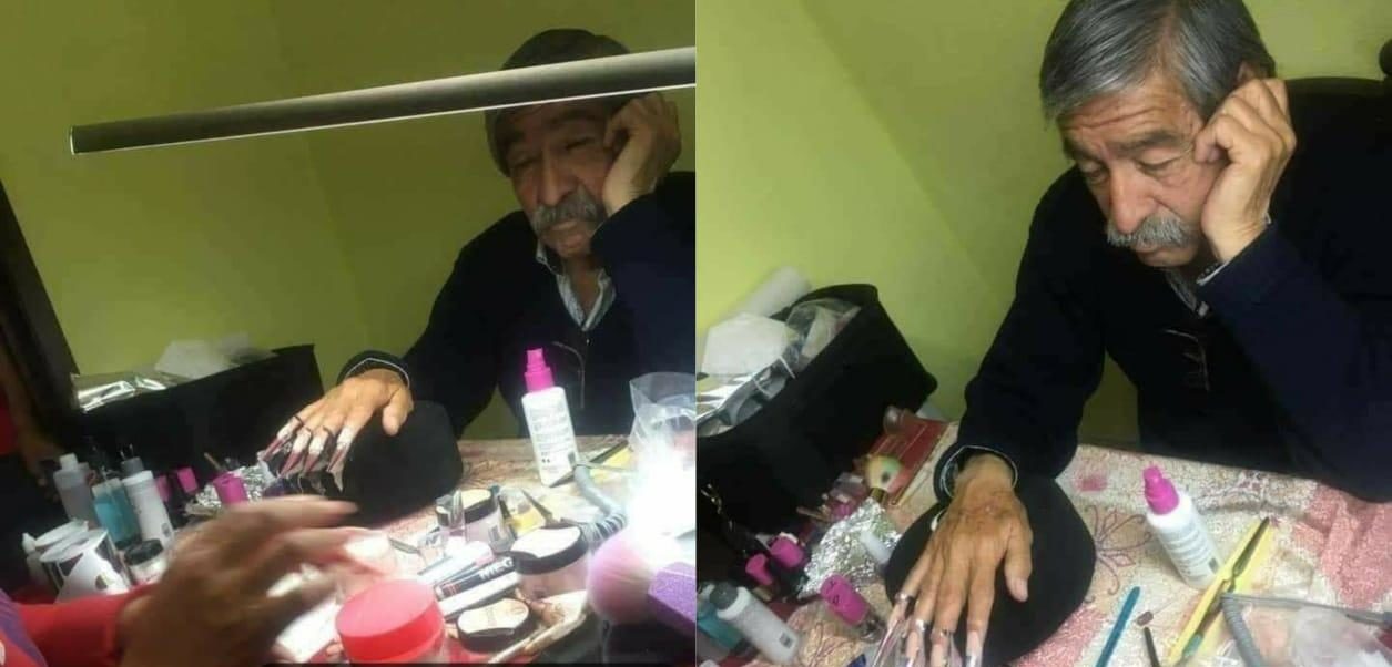 Amor incondicional, padre se presta como modelo de uñas para examen final de su hija