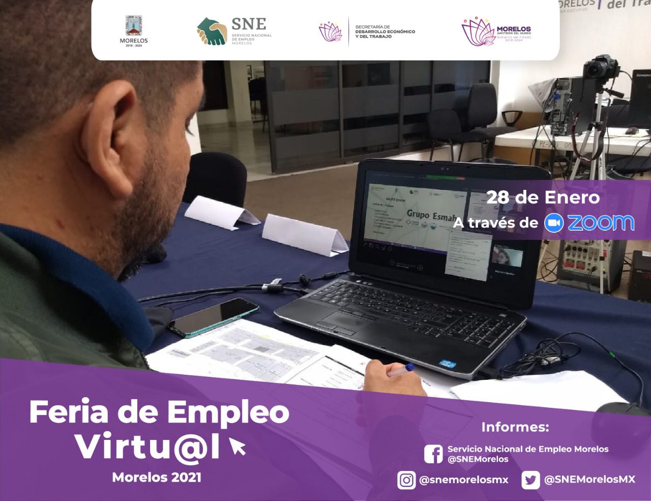 ¿Necesitas trabajo? Harán Feria del Empleo Virtual en Morelos
