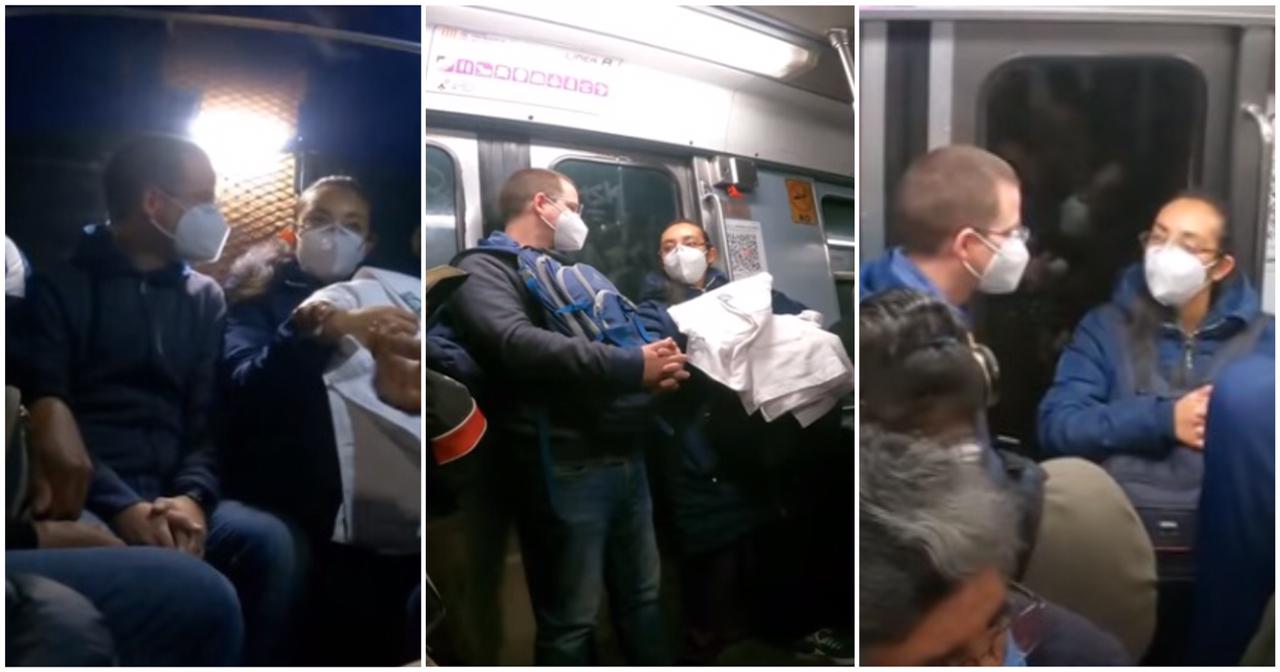 Anaya se sube a una combi y al Metro para acompañar a enfermera a su trabajo