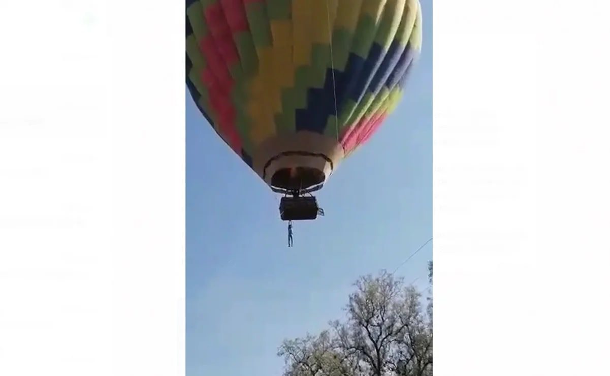 [VIDEO] Dos hombres se quedan colgados de globo aerostático en Teotihuacán