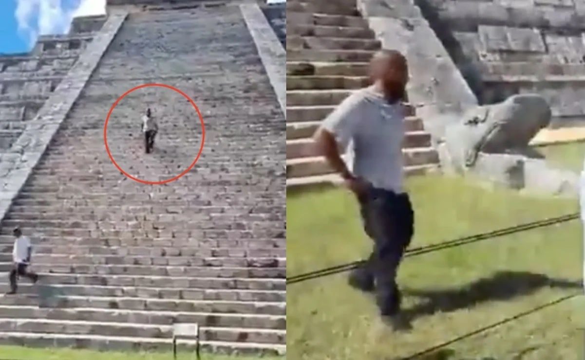 Otro turista se sube al castillo de Kukulkán, podría recibir multa de 100 mil pesos