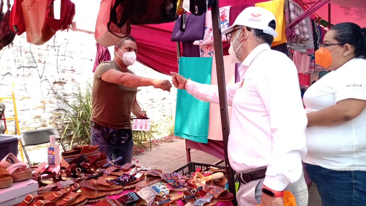 Ofrece Chacho Matar apoyo a comerciantes de Cuernavaca para reactivar la economía