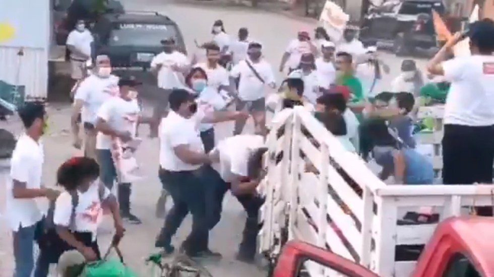 Simpatizantes del Partido Verde y MC protagonizan batalla campal en Jalisco