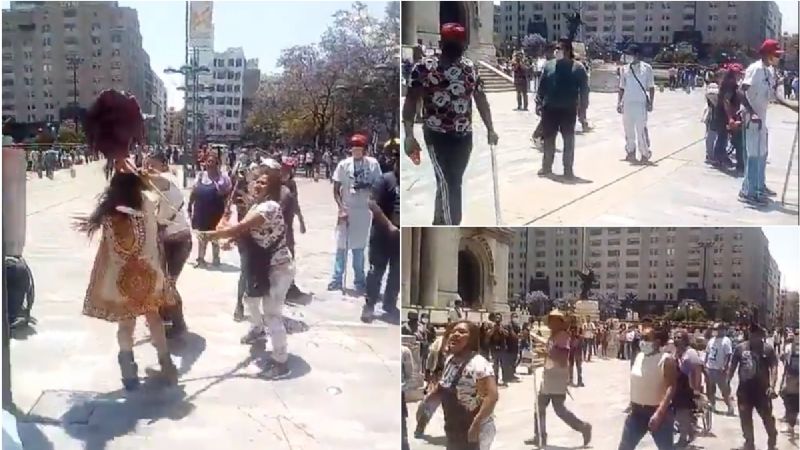 Comerciantes de la CDMX agreden a feministas que instalaron bazar en Bellas Artes
