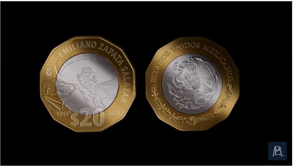 Conoce la la nueva moneda de 20 pesos, lleva la imagen de Zapata